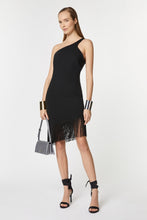 Load image into Gallery viewer, FRINGED MAXI DRESS IN STRETCHY VISCOSE CRÊPE
