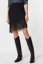 Load image into Gallery viewer, FRINGED MINISKIRT IN STRETCHY VISCOSE CRÊPE
