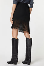Load image into Gallery viewer, FRINGED MINISKIRT IN STRETCHY VISCOSE CRÊPE
