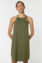 Load image into Gallery viewer, HALTER NECK DRESS IN STRETCHY POPLIN WITH DRAWSTRING
