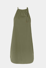 Load image into Gallery viewer, HALTER NECK DRESS IN STRETCHY POPLIN WITH DRAWSTRING

