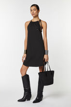 Load image into Gallery viewer, HALTER NECK DRESS IN STRETCHY POPLIN WITH DRAWSTRING
