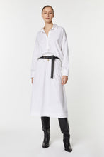 Load image into Gallery viewer, FLARED SKIRT IN STRETCHY POPLIN WITH RUCHING DETAIL

