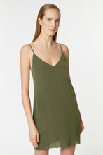 Load image into Gallery viewer, CRÊPE DE CHINE SLIPPER DRESS WITH THIN SHOULDER STRAPS
