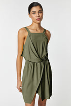 Load image into Gallery viewer, CRÊPE DE CHINE DRESS WITH WRAP SKIRT AND ASYMMETRIC PANEL
