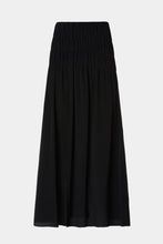 Load image into Gallery viewer, FLARED MIDI SKIRT IN CRÊPE DE CHINE WITH RUCHING
