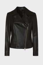 Load image into Gallery viewer, FAUX LEATHER BIKER JACKET WITH EXPOSED ZIPPERS
