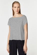 Load image into Gallery viewer, CREW NECK CROPPED TOP IN LIGHT STRETCHY VISCOSE JERSEY
