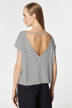 Load image into Gallery viewer, CREW NECK CROPPED TOP IN LIGHT STRETCHY VISCOSE JERSEY
