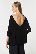 Load image into Gallery viewer, CREW-NECK TOP IN A LIGHT STRETCHY VISCOSE JERSEY WITH A DEEP V-BACK

