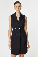 Load image into Gallery viewer, DOUBLE-BREASTED SLEEVELESS DRESS IN STRETCHY TECHNICAL JERSEY WITH LAPELS
