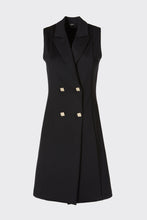 Load image into Gallery viewer, DOUBLE-BREASTED SLEEVELESS DRESS IN STRETCHY TECHNICAL JERSEY WITH LAPELS
