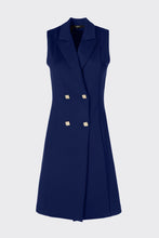 Load image into Gallery viewer, DOUBLE-BREASTED SLEEVELESS DRESS IN STRETCHY TECHNICAL JERSEY WITH LAPELS
