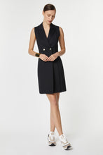 Load image into Gallery viewer, DOUBLE-BREASTED SLEEVELESS DRESS IN STRETCHY TECHNICAL JERSEY WITH LAPELS
