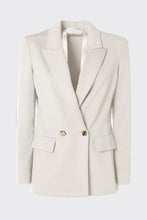 Load image into Gallery viewer, DOUBLE-BREASTED BLAZER IN STRETCHY TECHNICAL JERSEY WITH GOLD BUTTONS
