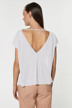 Load image into Gallery viewer, CREW NECK CROPPED TOP IN LINEN/VISCOSE JERSEY
