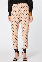 Load image into Gallery viewer, CARROT PANTS IN POLKA DOT PRINTED VISCOSE WITH ELASTICIZED WAIST
