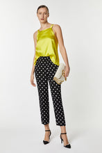 Load image into Gallery viewer, CARROT PANTS IN POLKA DOT PRINTED VISCOSE WITH ELASTICIZED WAIST
