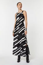 Load image into Gallery viewer, HALTER NECK MAXI DRESS IN STRIPE-PRINTED VISCOSE
