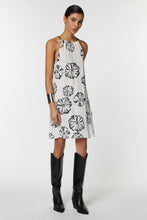 Load image into Gallery viewer, HALTER NECK SHORT DRESS IN FLORAL-PRINTED VISCOSE
