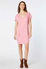 Load image into Gallery viewer, EGG-SHAPED DRESS IN STRETCHY VISCOSE CREPE WITH DOUBLE V NECK
