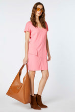 Load image into Gallery viewer, EGG-SHAPED DRESS IN STRETCHY VISCOSE CREPE WITH DOUBLE V NECK
