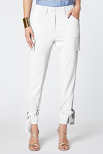 Load image into Gallery viewer, CARGO PANTS IN STRETCHY VISCOSE CREPE WITH ANKLE STRAPS
