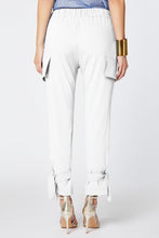 Load image into Gallery viewer, CARGO PANTS IN STRETCHY VISCOSE CREPE WITH ANKLE STRAPS
