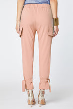 Load image into Gallery viewer, CARGO PANTS IN STRETCHY VISCOSE CREPE WITH ANKLE STRAPS
