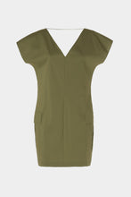 Load image into Gallery viewer, EGG-SHAPED DRESS IN STRETCHY COTTON POPLIN WITH DOUBLE V NECK
