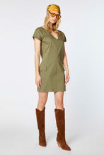 Load image into Gallery viewer, EGG-SHAPED DRESS IN STRETCHY COTTON POPLIN WITH DOUBLE V NECK
