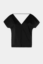 Load image into Gallery viewer, BOXY TOP IN STRETCHY COTTON POPLIN WITH DOUBLE V NECK
