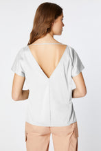 Load image into Gallery viewer, BOXY TOP IN STRETCHY COTTON POPLIN WITH DOUBLE V NECK
