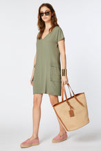 Load image into Gallery viewer, EGG-SHAPED DRESS IN CRÊPE DE CHINE WITH OVERSIZE SIDE POCKETS

