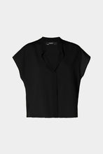 Load image into Gallery viewer, BOXY SLEEVELESS SHIRT IN CRÊPE DE CHINE WITH MANDARIN COLLAR
