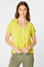 Load image into Gallery viewer, BLOUSE IN CRÊPE DE CHINE WITH FLOUNCY DETAIL

