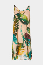 Load image into Gallery viewer, DRESS IN TROPICAL-PRINT VISCOSE WITH V NECK AND THIN SHOULDER STRAPS
