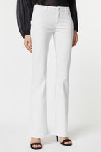 Load image into Gallery viewer, FLARED JEANS IN STRETCH FABRIC WITH SQUARE METAL BUTTONS
