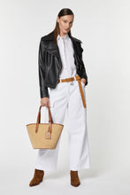 Load image into Gallery viewer, CARGO PANTS IN DENIM-LOOK STRETCHY COTTON GABERDINE
