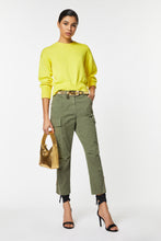Load image into Gallery viewer, CARGO PANTS WITH ZIPPERS, IN DENIM-LOOK STRETCHY COTTON GABERDINE
