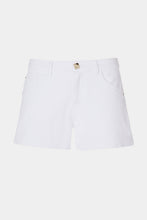 Load image into Gallery viewer, FIVE-POCKET SHORTS IN STRETCHY DRILL WITH GOLD DETAILS

