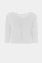 Load image into Gallery viewer, FITTED TOP IN STRETCHY VISCOSE WITH OPENWORK ON THE FRONT
