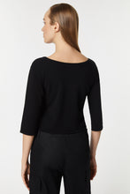Load image into Gallery viewer, FITTED TOP IN STRETCHY VISCOSE WITH OPENWORK ON THE FRONT
