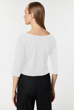 Load image into Gallery viewer, FITTED TOP IN STRETCHY VISCOSE WITH OPENWORK ON THE FRONT
