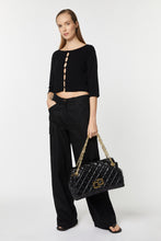 Load image into Gallery viewer, FITTED TOP IN STRETCHY VISCOSE WITH OPENWORK ON THE FRONT
