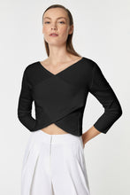Load image into Gallery viewer, CROPPED TOP IN STRETCHY VISCOSE WITH CROSSOVER FRONT
