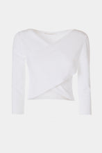 Load image into Gallery viewer, CROPPED TOP IN STRETCHY VISCOSE WITH CROSSOVER FRONT
