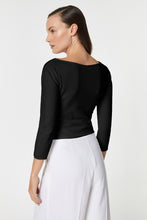 Load image into Gallery viewer, CROPPED TOP IN STRETCHY VISCOSE WITH CROSSOVER FRONT
