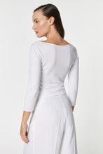 Load image into Gallery viewer, CROPPED TOP IN STRETCHY VISCOSE WITH CROSSOVER FRONT
