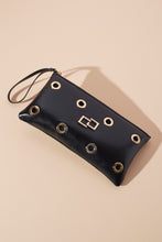 Load image into Gallery viewer, FAUX LEATHER CLUTCH WITH METAL EYELETS
